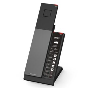 Snom HD341 – Slim IP‑DECT Guest Room Phone, PoE or PSU, Customisable handset back cover, GDPR‑compliant,Large LED