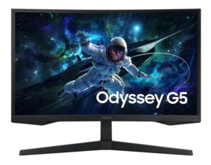Samsung Odyssey G55C 27' QHD Curved Gaming Monitor 2560 x 144 165Hz16:9 1000R 1ms VA AMD FreeSync HDR10 DisplayPort HDMI Tilt VESA Headphone 3YR WTY