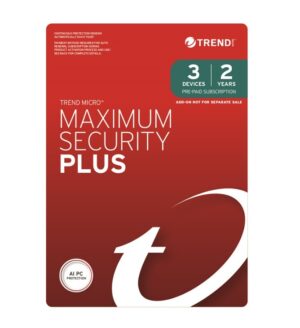Trend Micro Maximum Security Plus (3 Devices) 2 Year Add-on Auto Renew OEM (Plus = Secure VPN / Cleaner Pro)