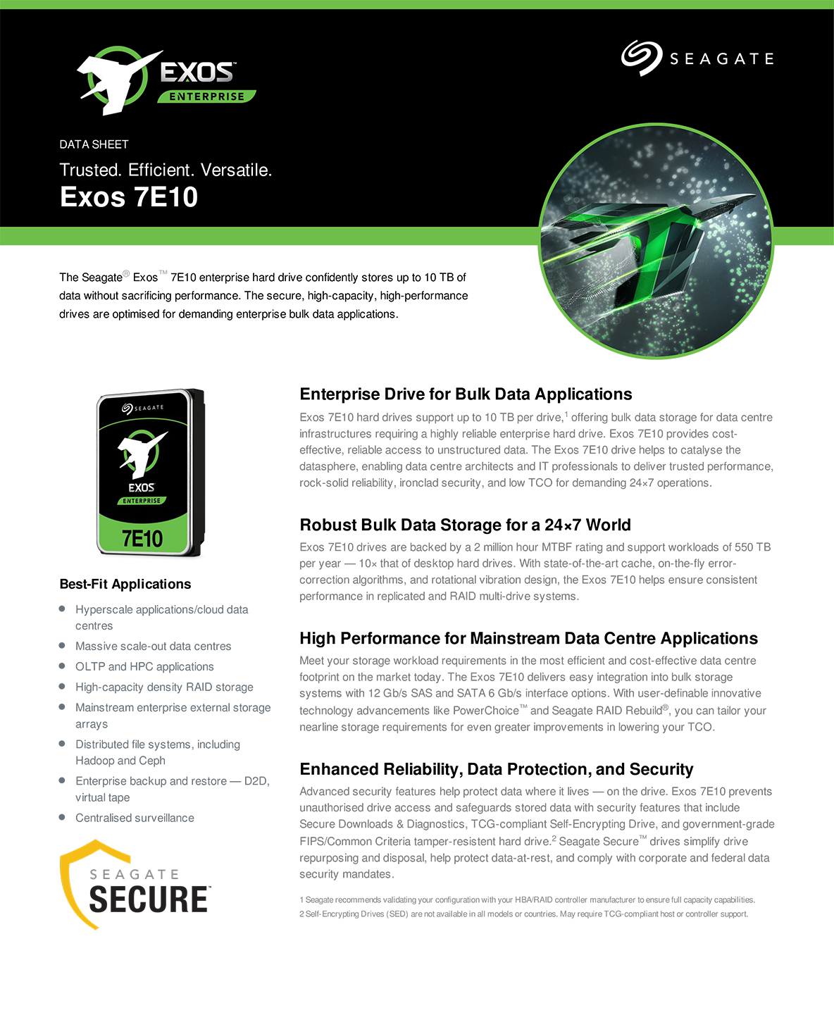 Seagate Exos 7E10 4TB 3.5inch SATA III HDD, ST4000NM000B