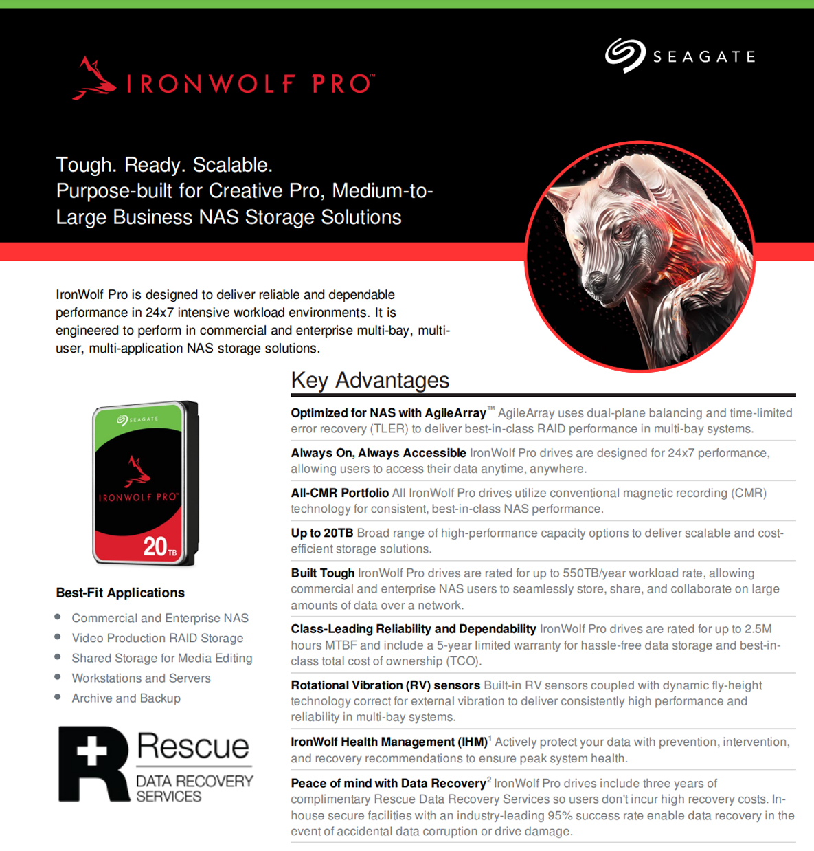Seagate Ironwolf Pro 16TB NAS HDD, ST16000NT001