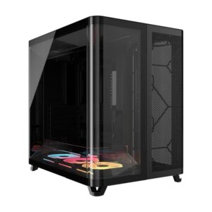 Corsair AIR 5400 LX-R RGB iCUE LINK Triple Chamber Mid-Tower PC Case - Black