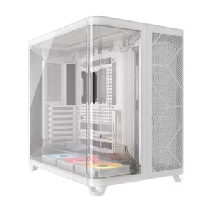 CORSAIR AIR 5400 RS-R ARGB Triple Chamber Mid-Tower PC Case - White