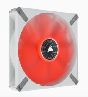 Corsair ML140 LED ELITE Red Premium 140mm PWM Magnetic Levitation Fan - White Frame