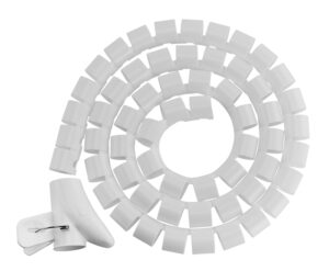 Brateck 30mm Diameter Coiled Tube Cable Sleeve - White