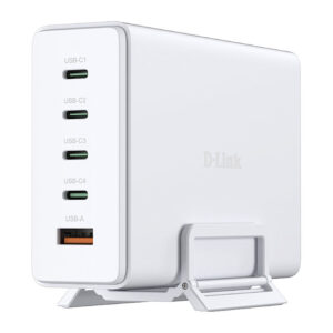 D-LINK 240W GaN Charger with USB-A and 4 USB-C Ports