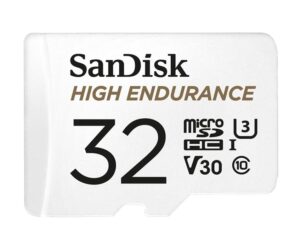 SanDisk High Endurance 32GB microSDHC UHS-I Memory Card with SD Adapter