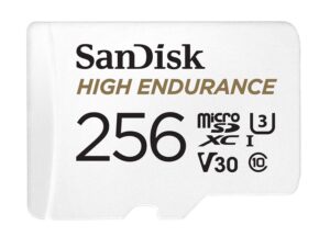 SanDisk High Endurance 256GB microSDXC UHS-I Memory Card with SD Adapter