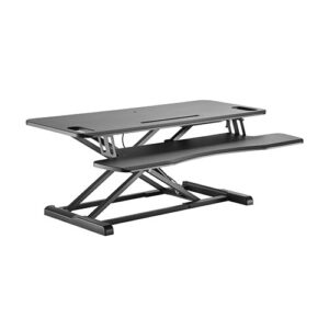 Brateck Gas Spring Sit-Stand Desk Converter with Keyboard Tray Deck (Standard MDF Board Surface)