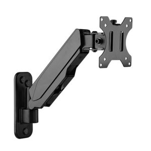 Brateck Single Screen Wall Mounted Gas Spring Monitor Arm, 17"-32", Matte Black