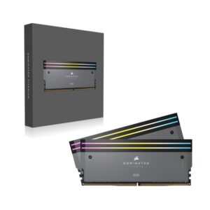 CORSAIR DOMINATOR TITANIUM RGB 64GB (2x32GB) DDR5 DRAM 6000MT/s CL30 AMD EXPO & Intel XMP Memory Kit — Grey