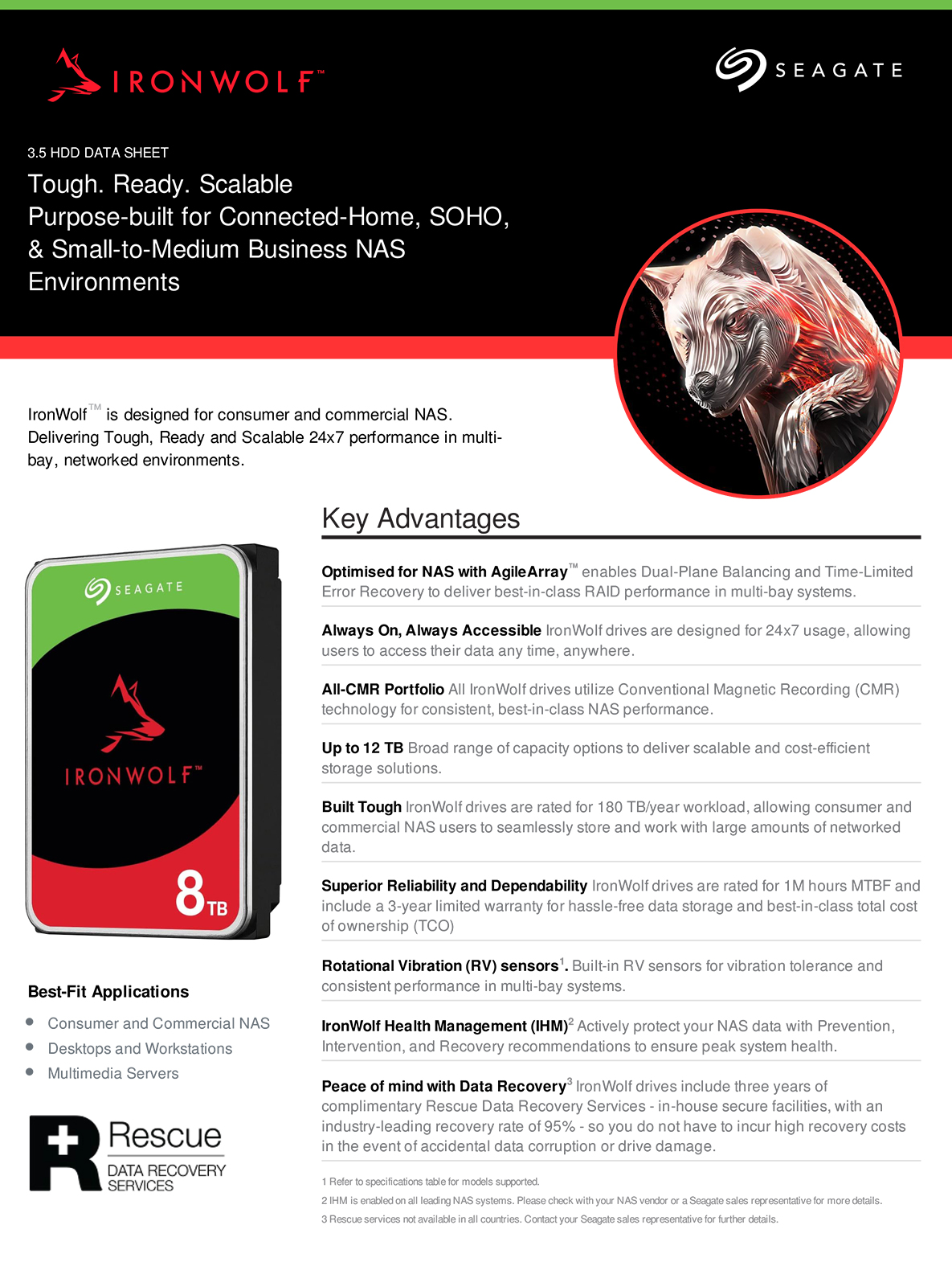 Seagate IronWolf NAS 8TB HDD, ST8000VN002