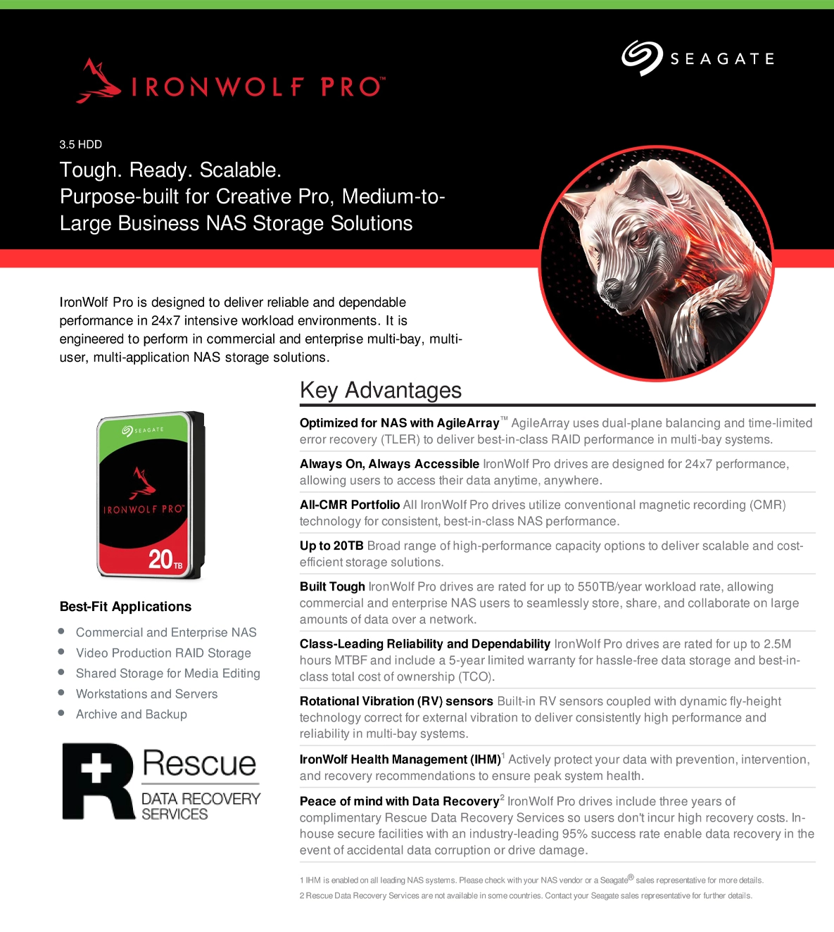 Seagate IronWolf Pro NAS 4TB 3.5 inch SATA HDD, ST4000NT001