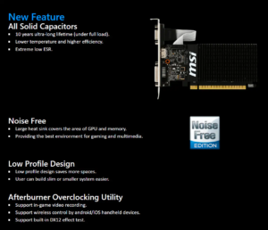 MSI GeForce GT 710 2GD3H 4HDMI Low Profile Graphics Card