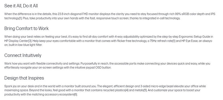 HP E24T G5 Monitor Feature 1
