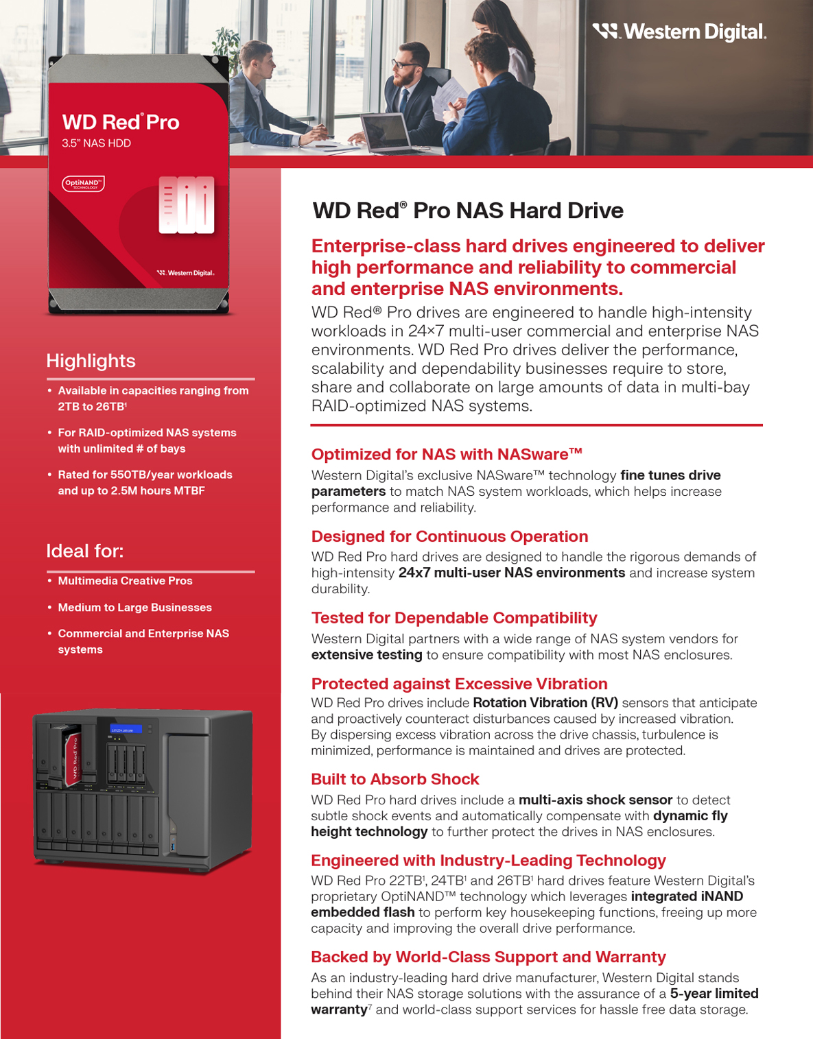 Western Digital WD Red Pro NAS 6TB HDD, WD6005FFBX
