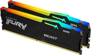 Kingston FURY Beast RGB 32GB (2x16GB) DDR5 6000MT/s CL36 Desktop Memory