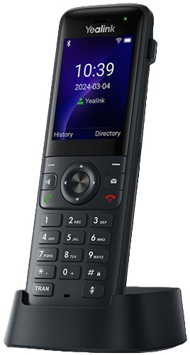 Yealink AX83H Handheld Wi-Fi IP Phone, Wi-Fi 6, Bluetooth, HD Audio, Smart Noise Cancellation, QuickCharge, Vibration, 3.5mm Headset Jack