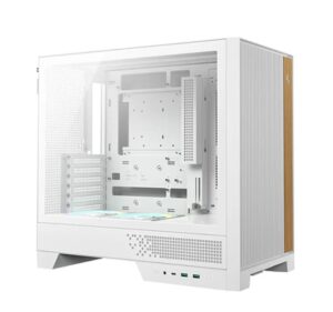 DeepCool CL600 WH High Airflow Compact ATX Case, Two Pre‑Installed Fans, Tempered Glass Side Panel, Clean Cable Management