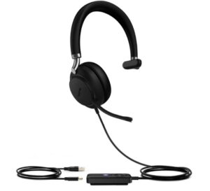 Yealink UH38 Mono Mode USB and Bluetooth Headset, USB-A, Teams Call Controller with Built-In Battery
