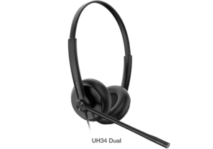 Yealink UH34 Dual Teams USB Headset, Lightweight, All Day Wearing Comfort, Ear Wideband Noise Cancelling Microphone, Leather Ear Cushions, USB-A