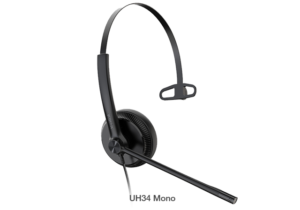 Yealink UH34 Mono Teams USB Headset, Lightweight, All Day Wearing Comfort, Ear Wideband Noise Cancelling Microphone, Leather Ear Cushions, USB-A