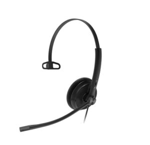 Yealink YHS34 Mono Wired Headset with QD to RJ Port, Wideband Noise-Canceling Headset, Monaural Ear, RJ9, QD Cord, Leather Ear Piece, Hearing Protection