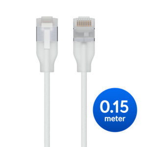 Ubiquiti UniFi Premium Ultra-Thin Braided Cat6A Patch Cable, 0.15m, White