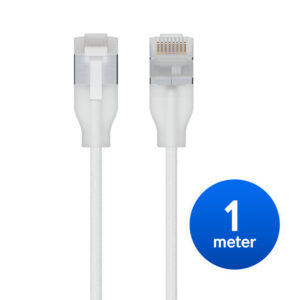 Ubiquiti UniFi Premium Ultra-Thin Braided Cat6A Patch Cable, 1M, White