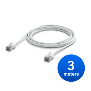 Ubiquiti UniFi Premium Patch Cable Outdoor, 3M, White, Ultra-thin, Rugged, Shielded Patch, Designed & Optimized, For 10 GbE Networking