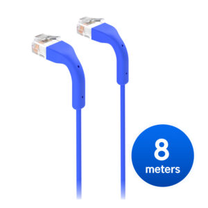 UniFi Patch Cable 8m Blue, Both End Bendable to 90 Degree, RJ45 Ethernet Cable, Cat6, Ultra-Thin 3mm Diameter