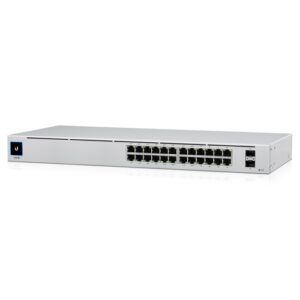 Ubiquiti UniFi 24 Port Managed Gigabit Switch, 16x PoE+ Ports, 8x Gigabit Ethernet Ports, 2x SFP - 95W - Touch Display - Fanless - GEN2